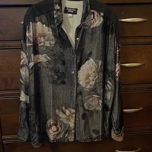 Johnny Was velvet button down. S/M/L